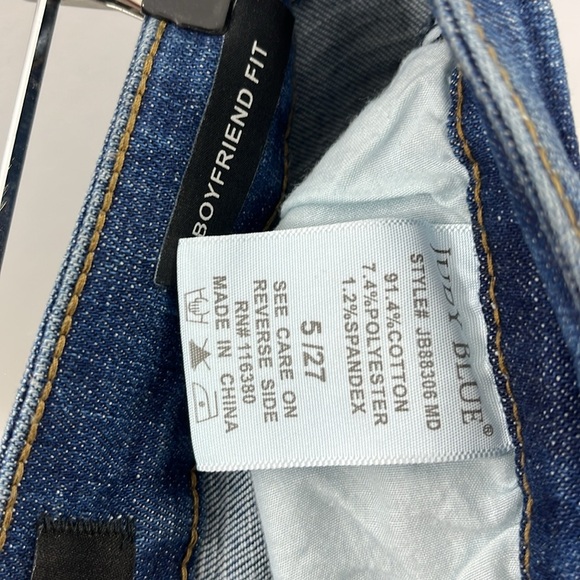 Judy Blue Boyfriend Thermal Patch Mid-Rise Jeans size 5/27 Style: 88306 - Picture 5 of 10